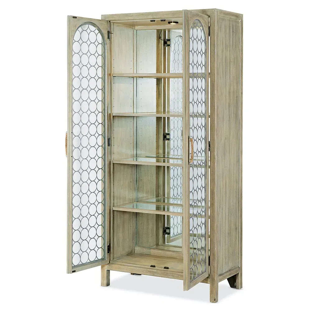 Rumi Patterned Metal Fretwork Display Cabinet - Natural