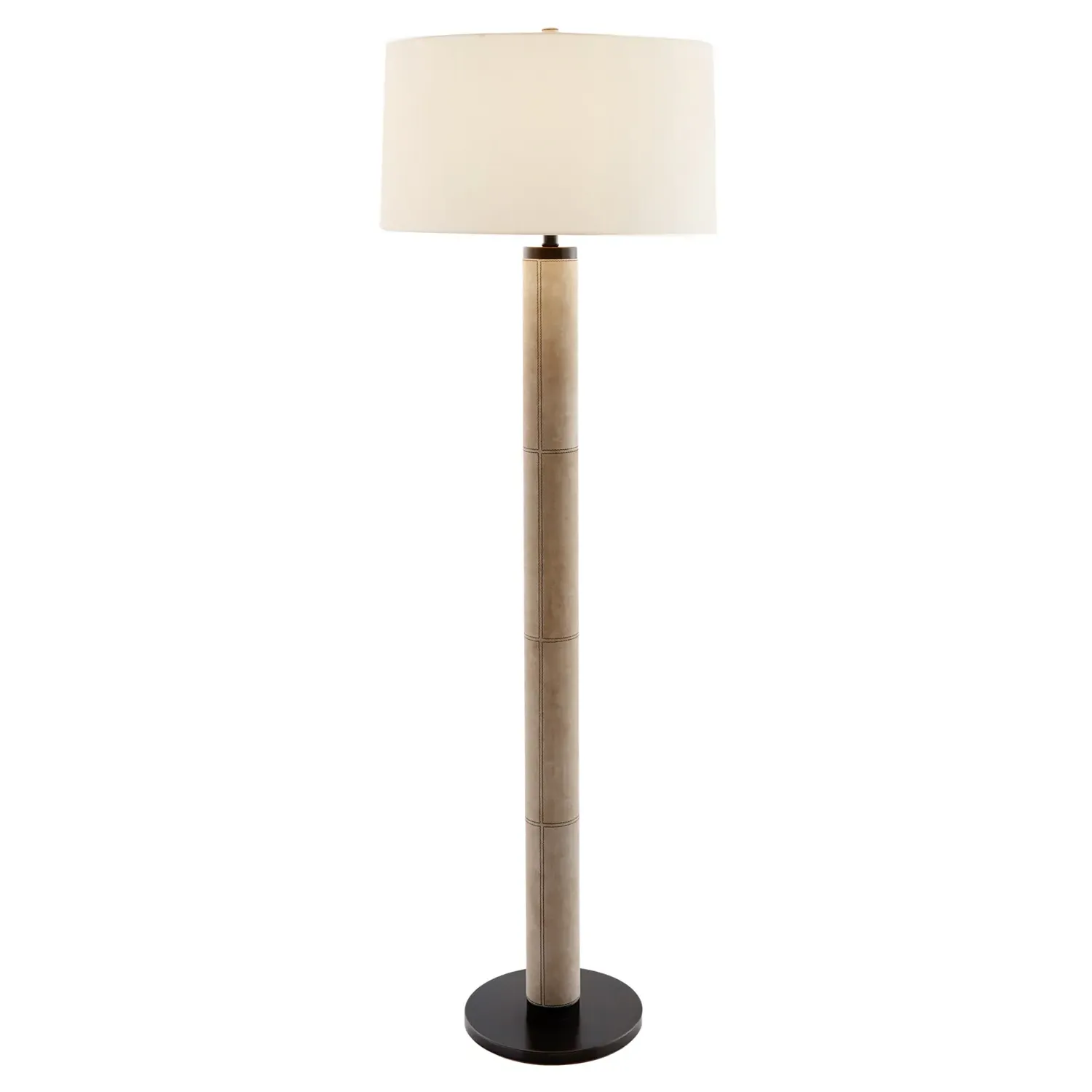 Russel Column Floor Lamp - Bone, Suede