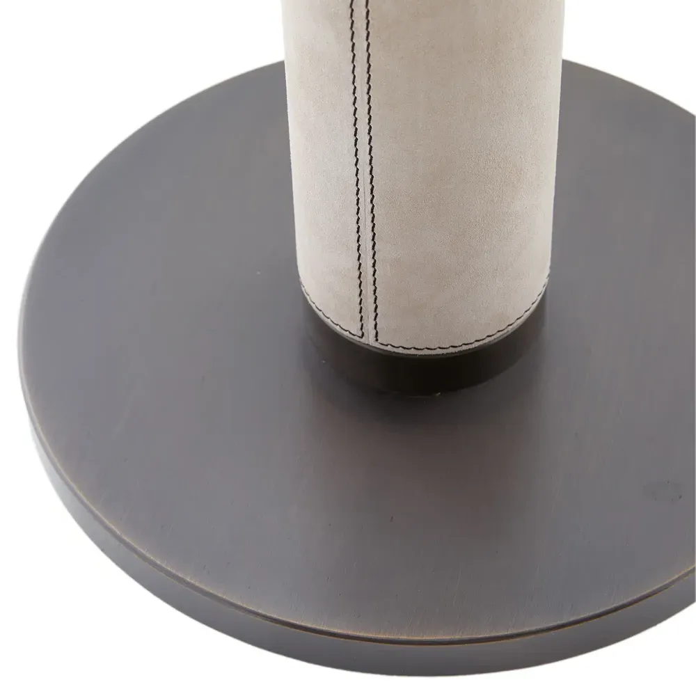 Russel Column Floor Lamp - Bone, Suede