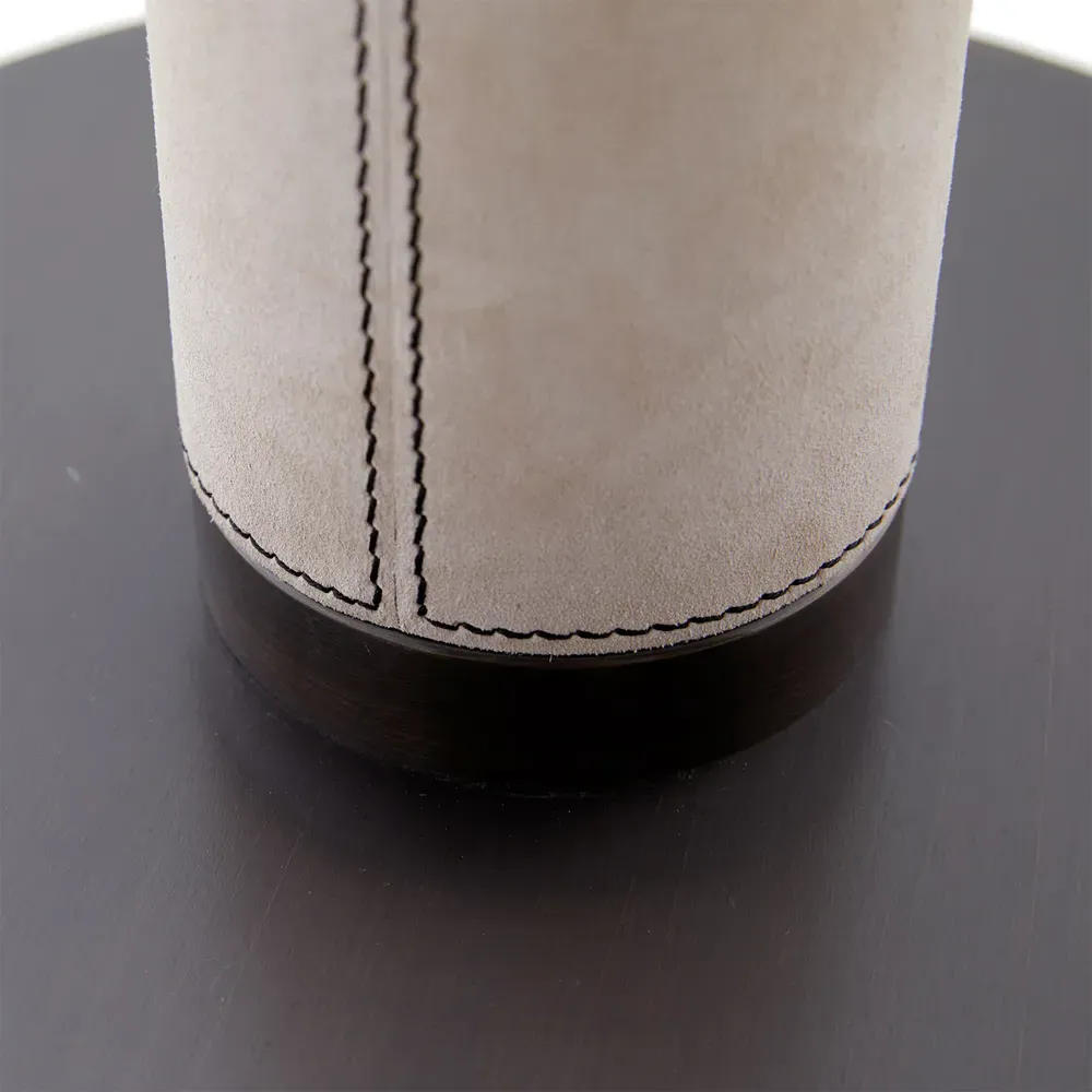 Russel Column Floor Lamp - Bone, Suede