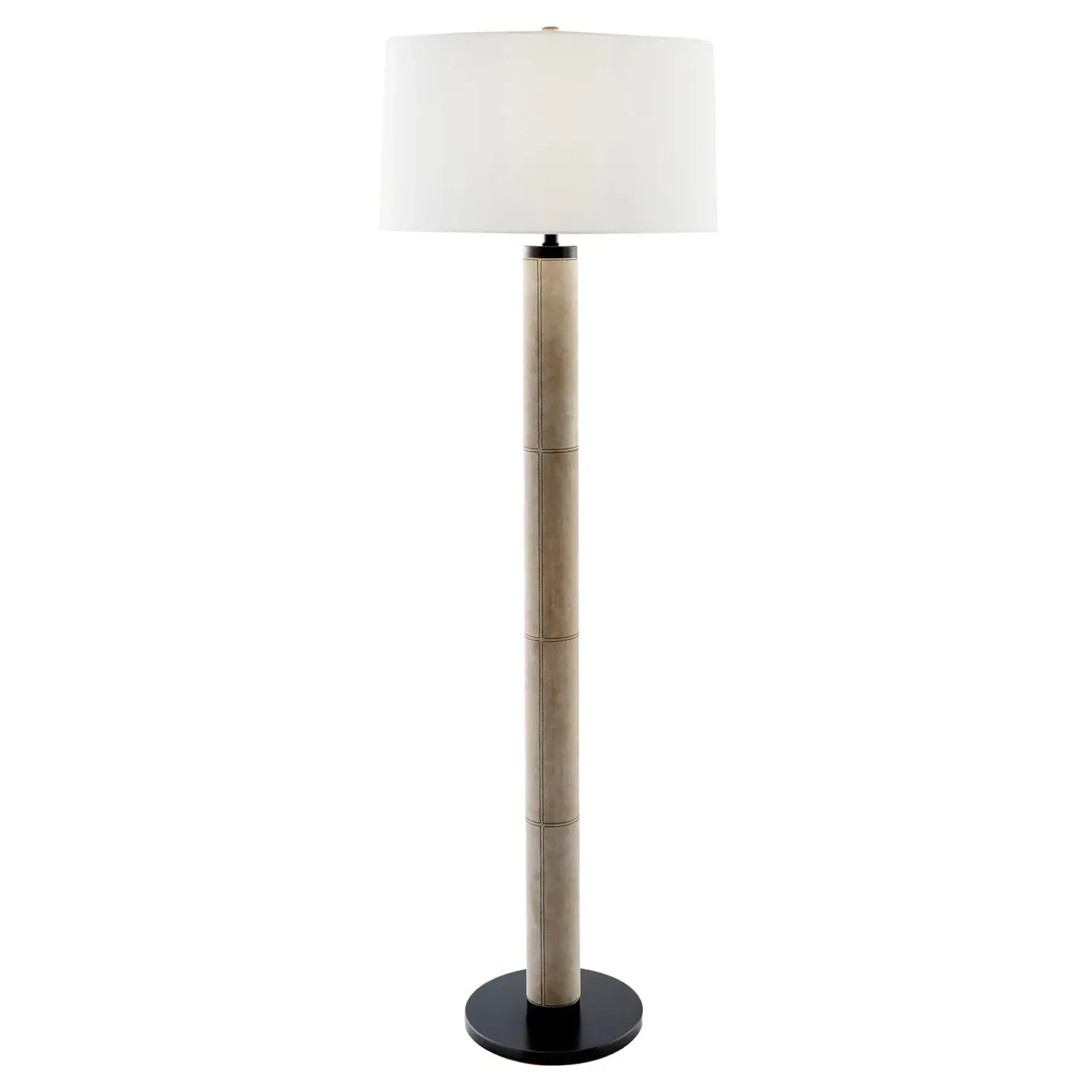 Russel Column Floor Lamp - Bone, Suede image
