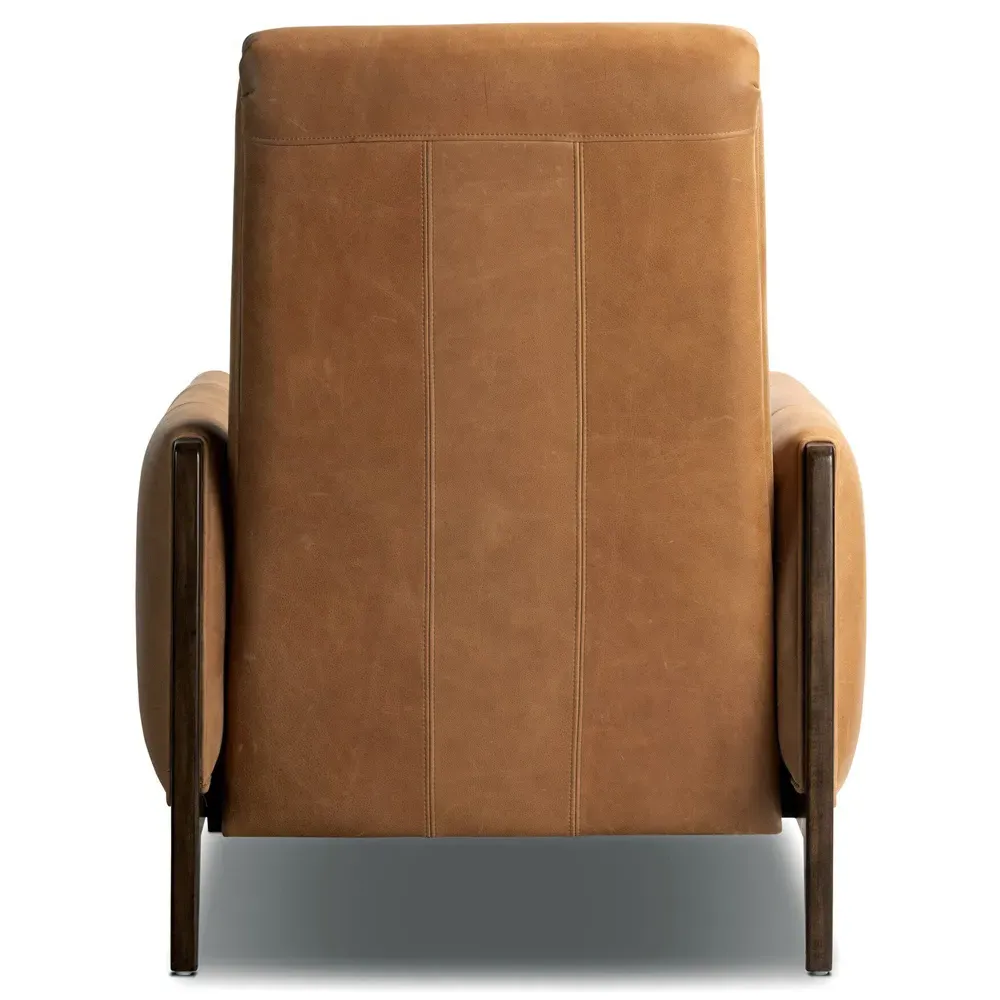 Russel Reclining Arm Chair - Brown, Leather