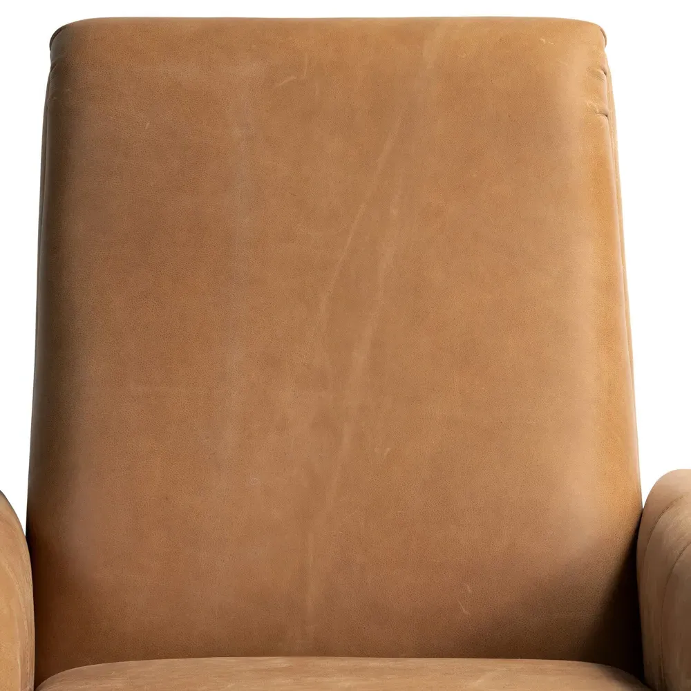 Russel Reclining Arm Chair - Brown, Leather