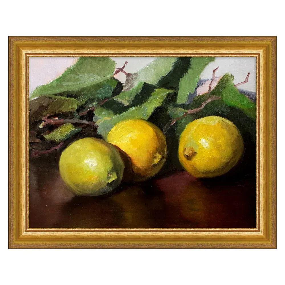 Russo French Lemon Gold Frame Painting - Black image