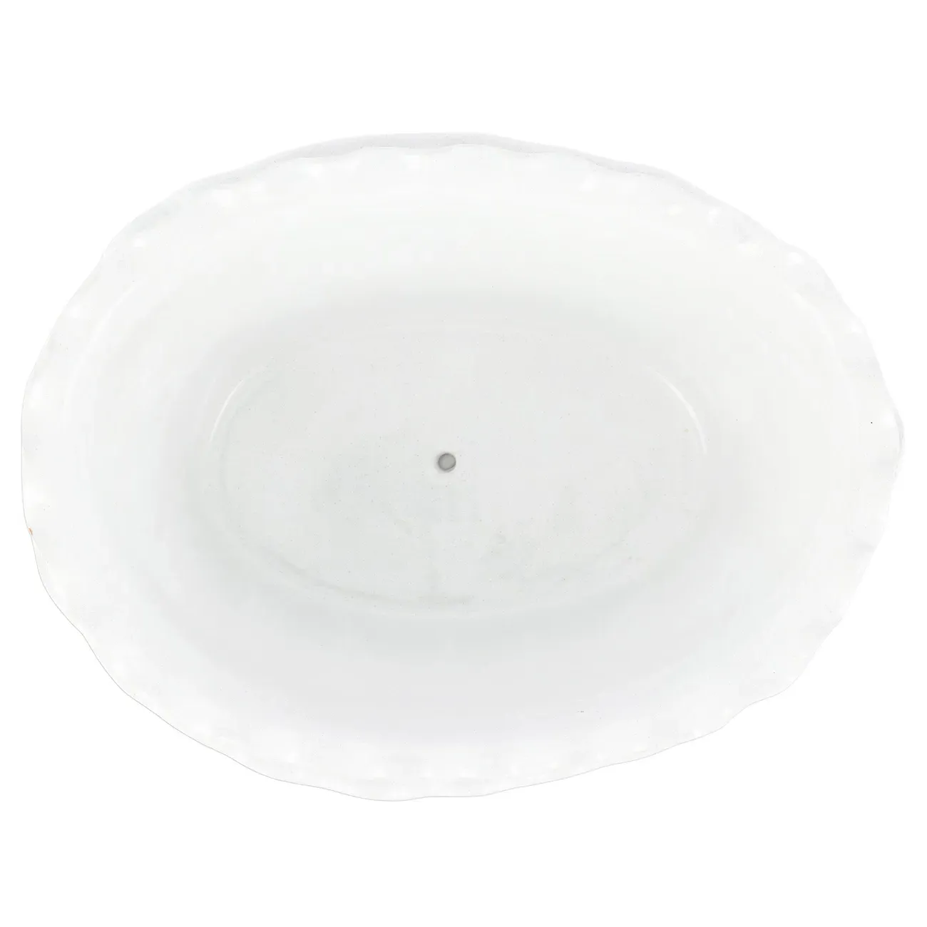 Rustic Garden Oval Planter with Ruffle Detail - White, Terra Cotta