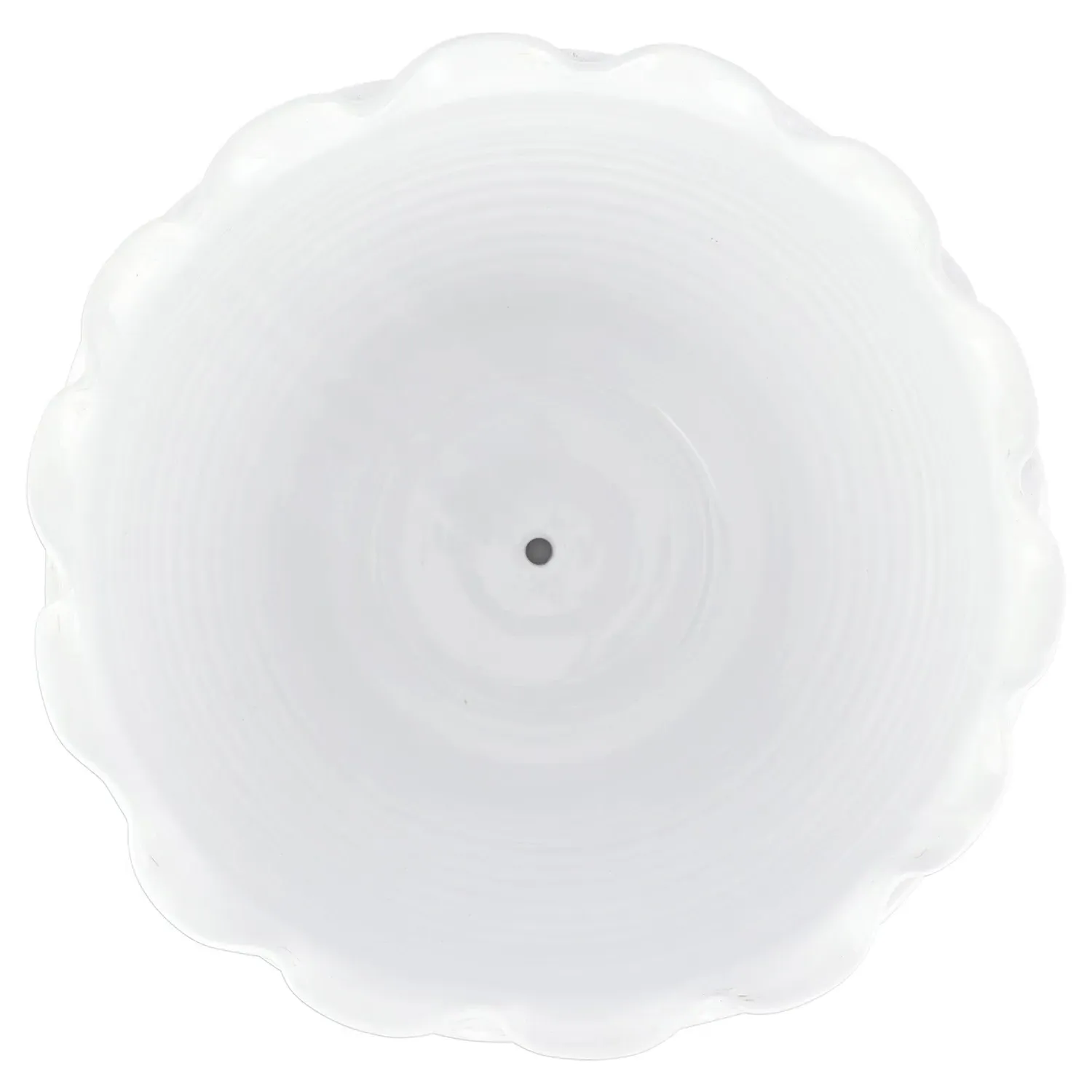 Rustic Garden Round Planter with Ruffle Detail - White, Terra Cotta