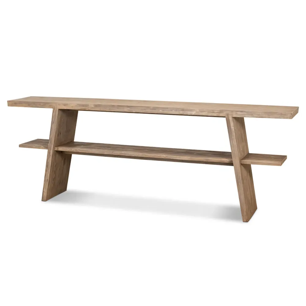 Rustom Console Table - Brown, Pine Wood
