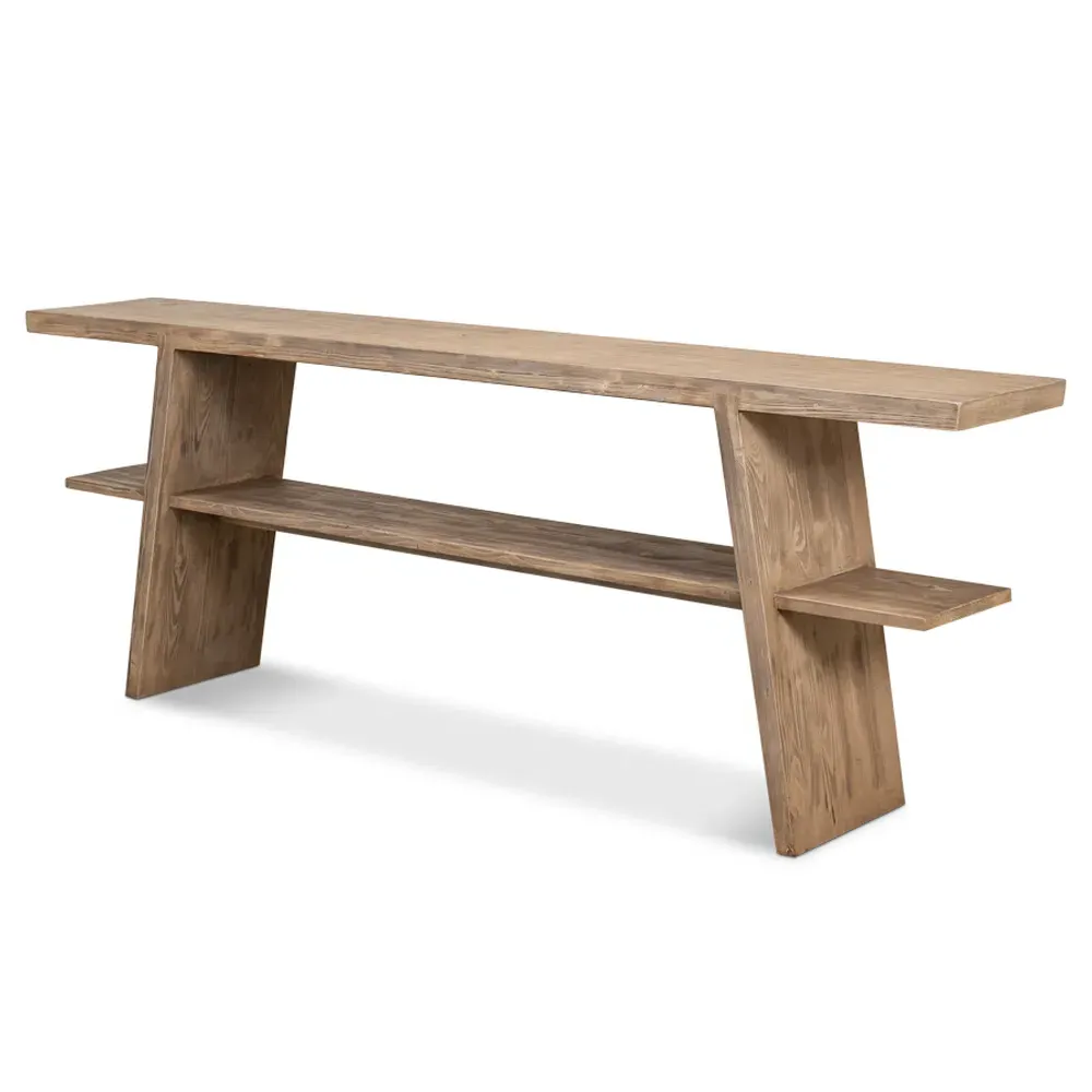 Rustom Console Table - Brown, Pine Wood