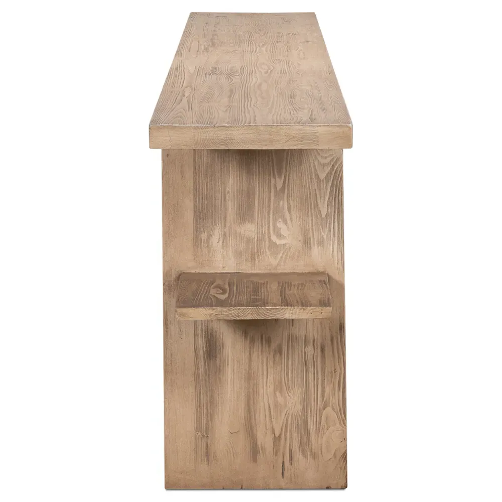 Rustom Console Table - Brown, Pine Wood