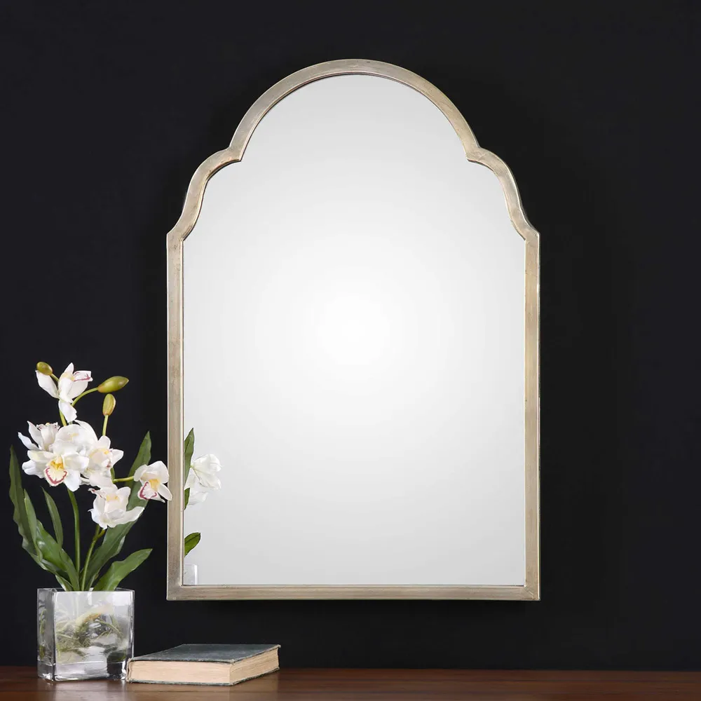 Ryan Arch Wall Mirror - Silver, Metal