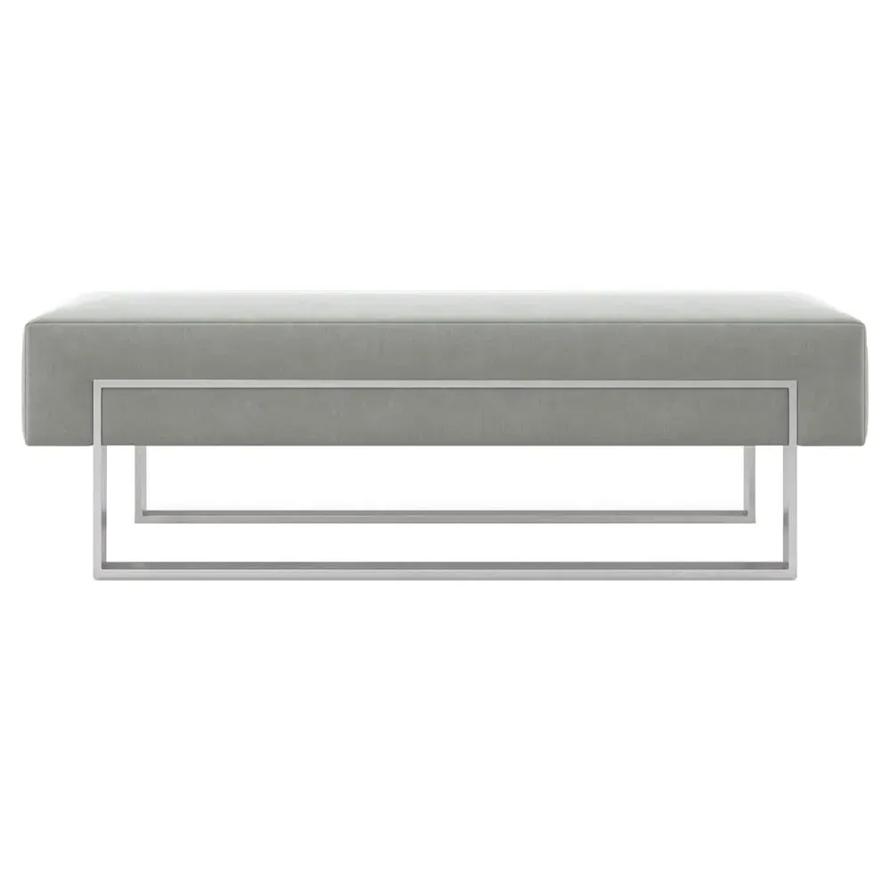 Ryker Bench - Grey, Velvet image
