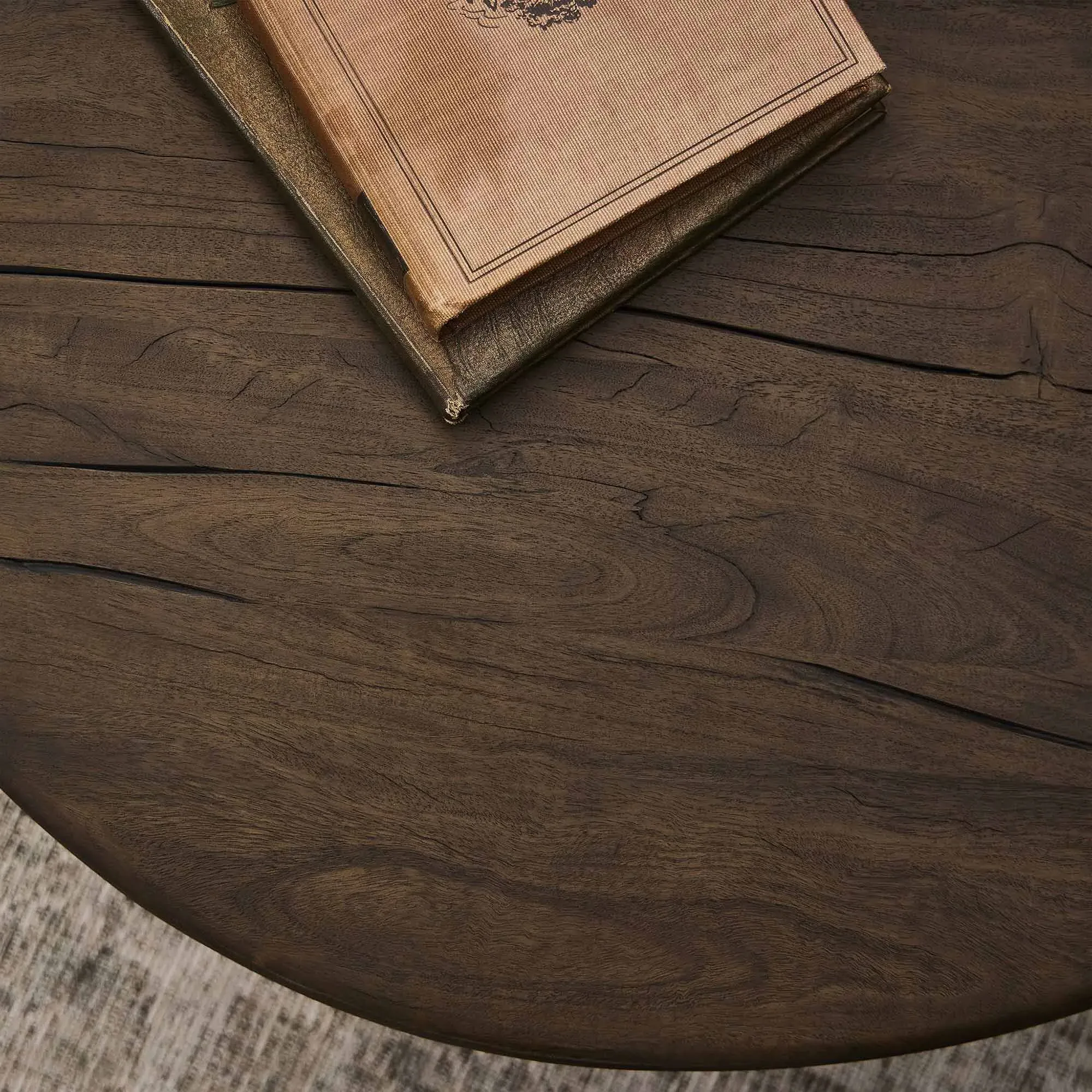 Ryker Oval Coffee Table - Brown, Reclaimed Wood