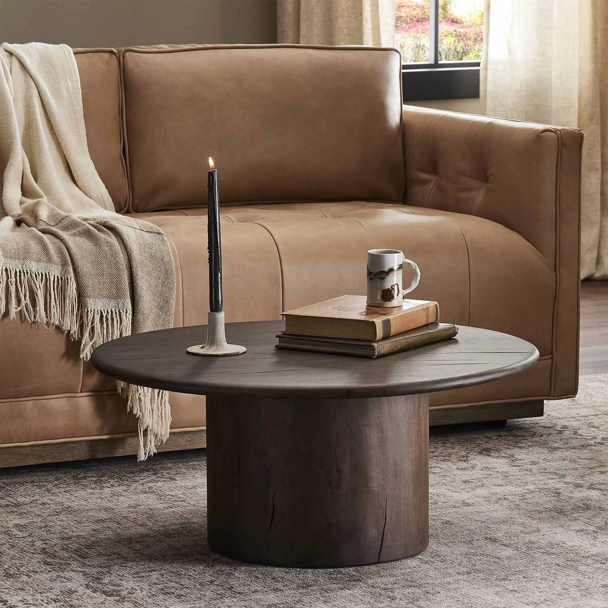 Ryker Oval Coffee Table - Brown, Reclaimed Wood