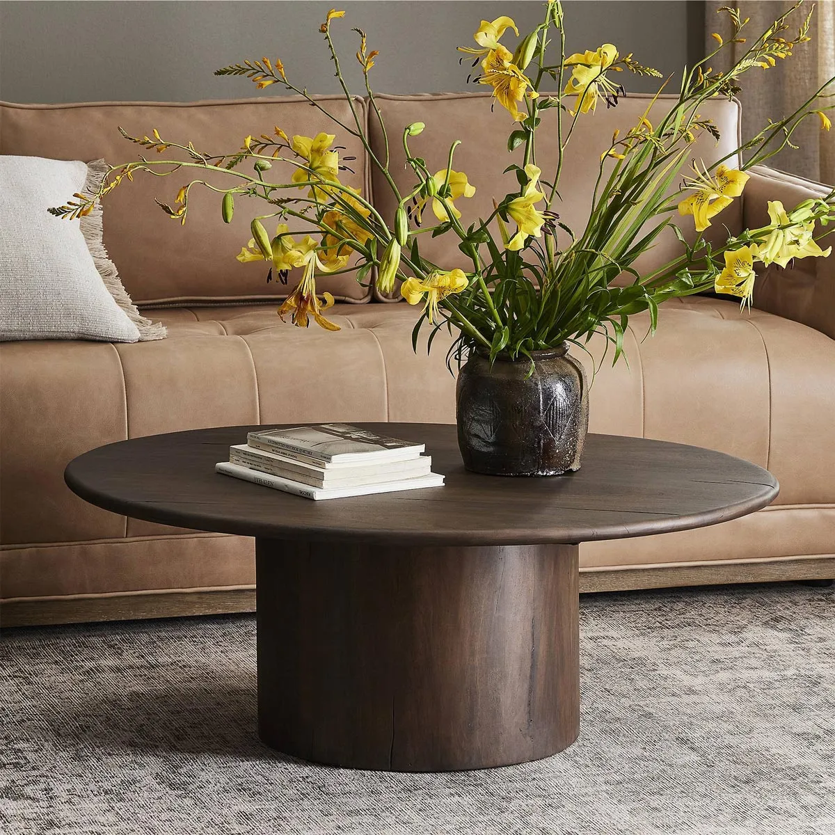 Ryker Oval Coffee Table - Brown, Reclaimed Wood