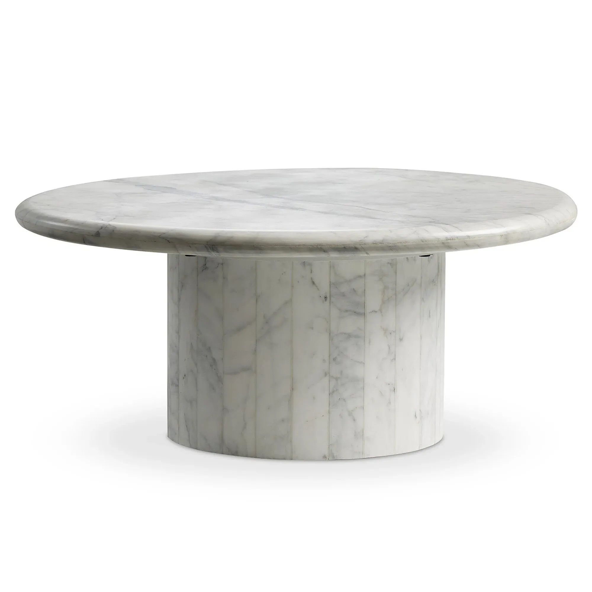 Ryker Oval Coffee Table - White, Marble