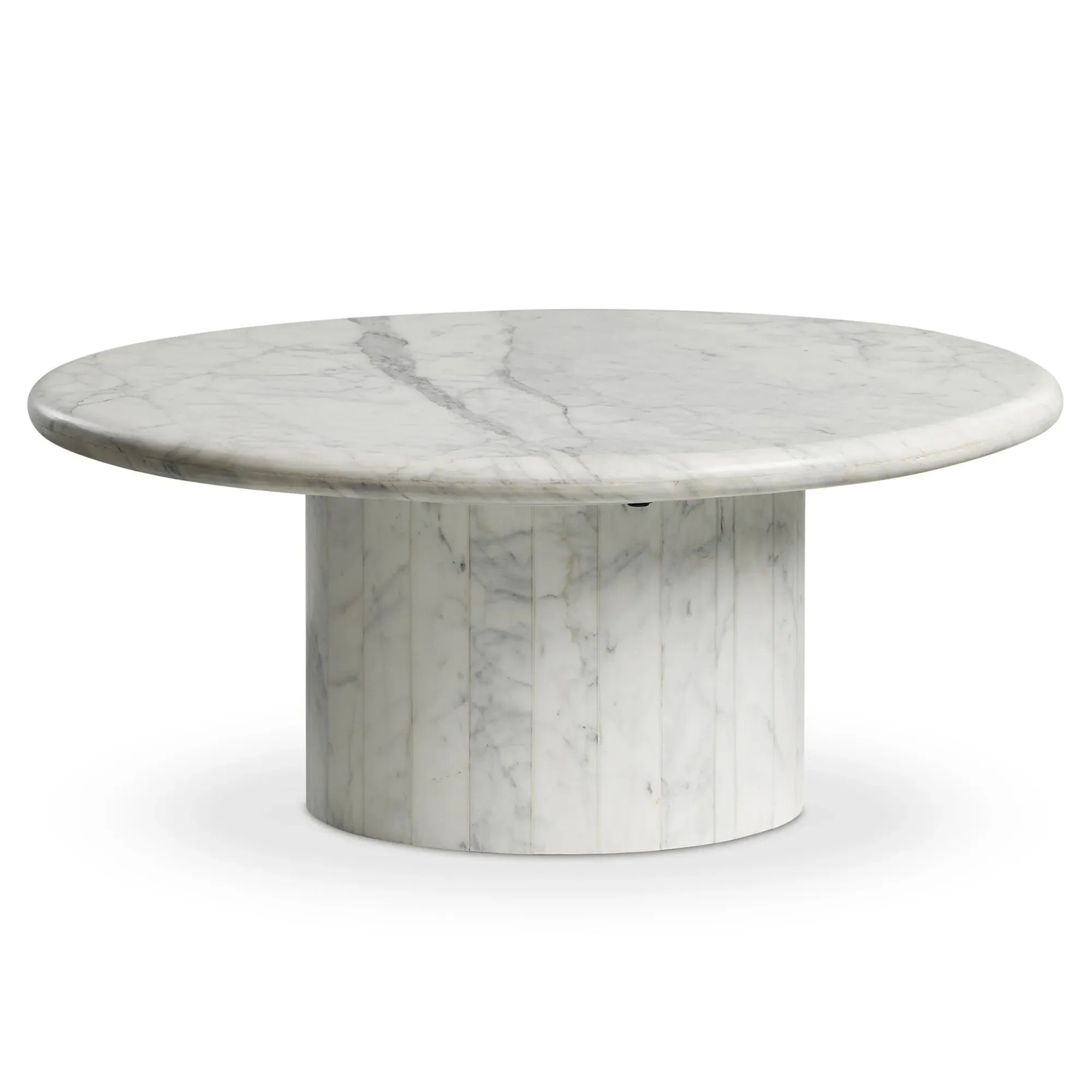 Ryker Oval Coffee Table - White, Marble