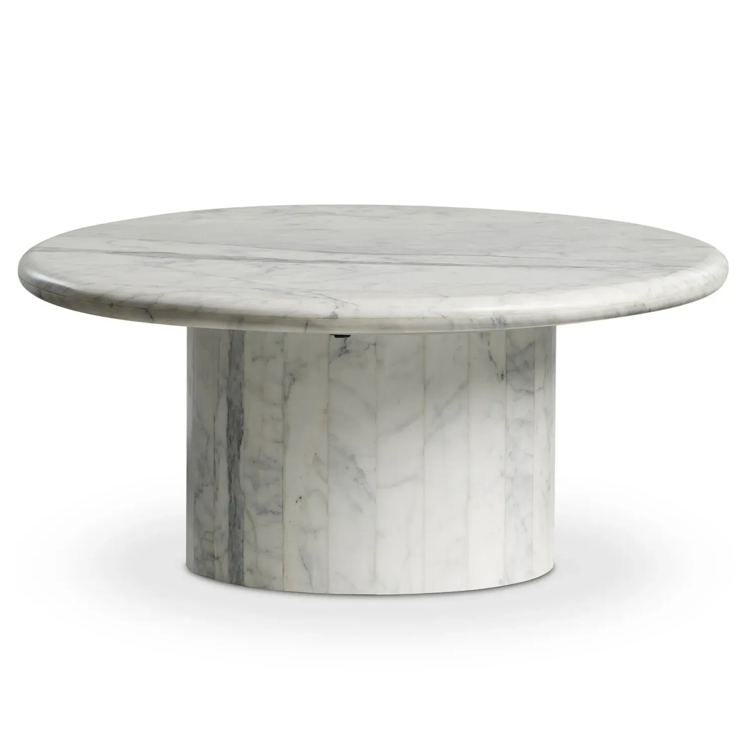 Ryker Oval Coffee Table - White, Marble