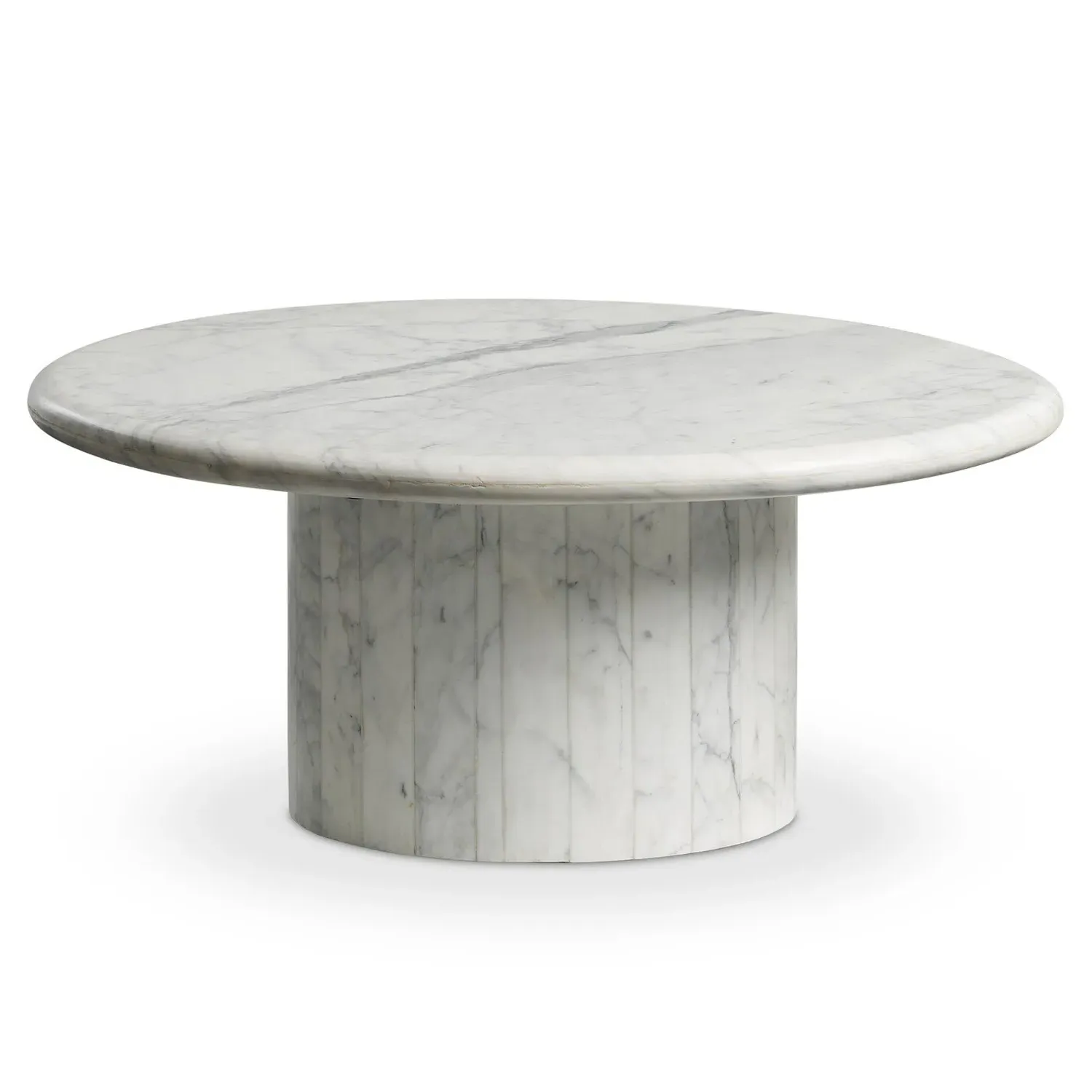 Ryker Oval Coffee Table - White, Marble