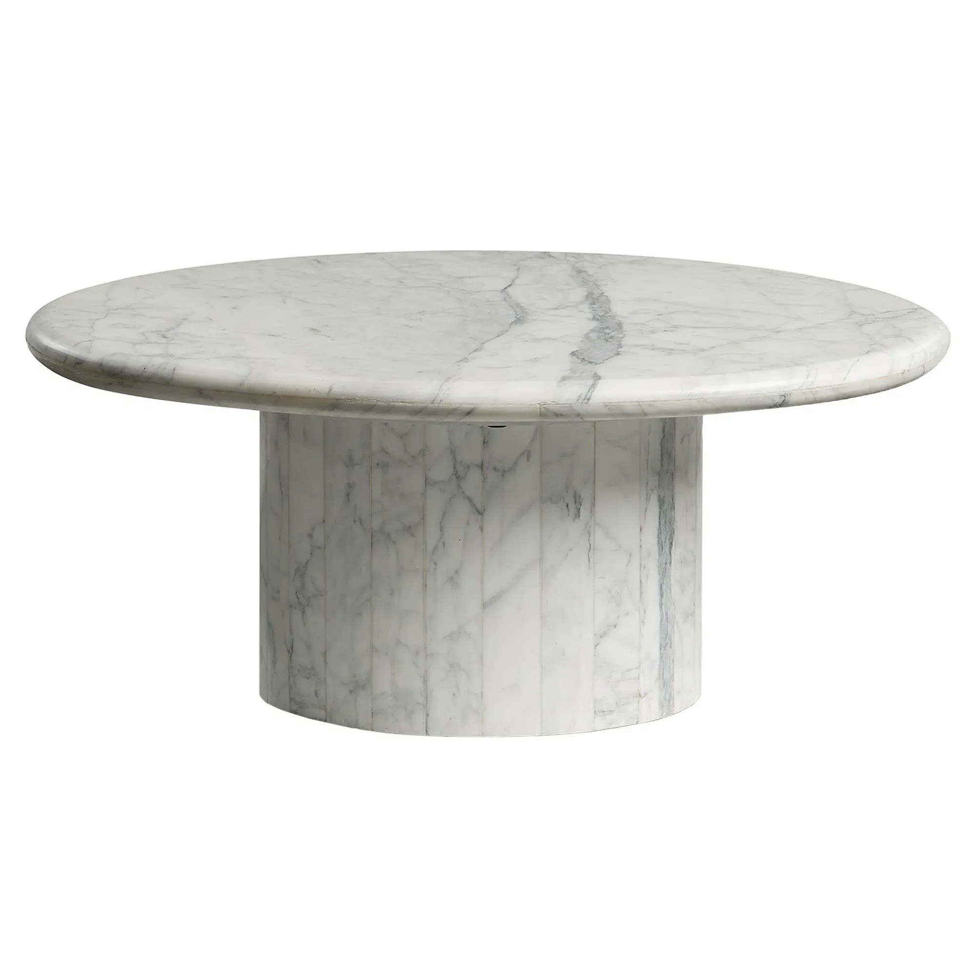 Ryker Oval Coffee Table - White, Marble