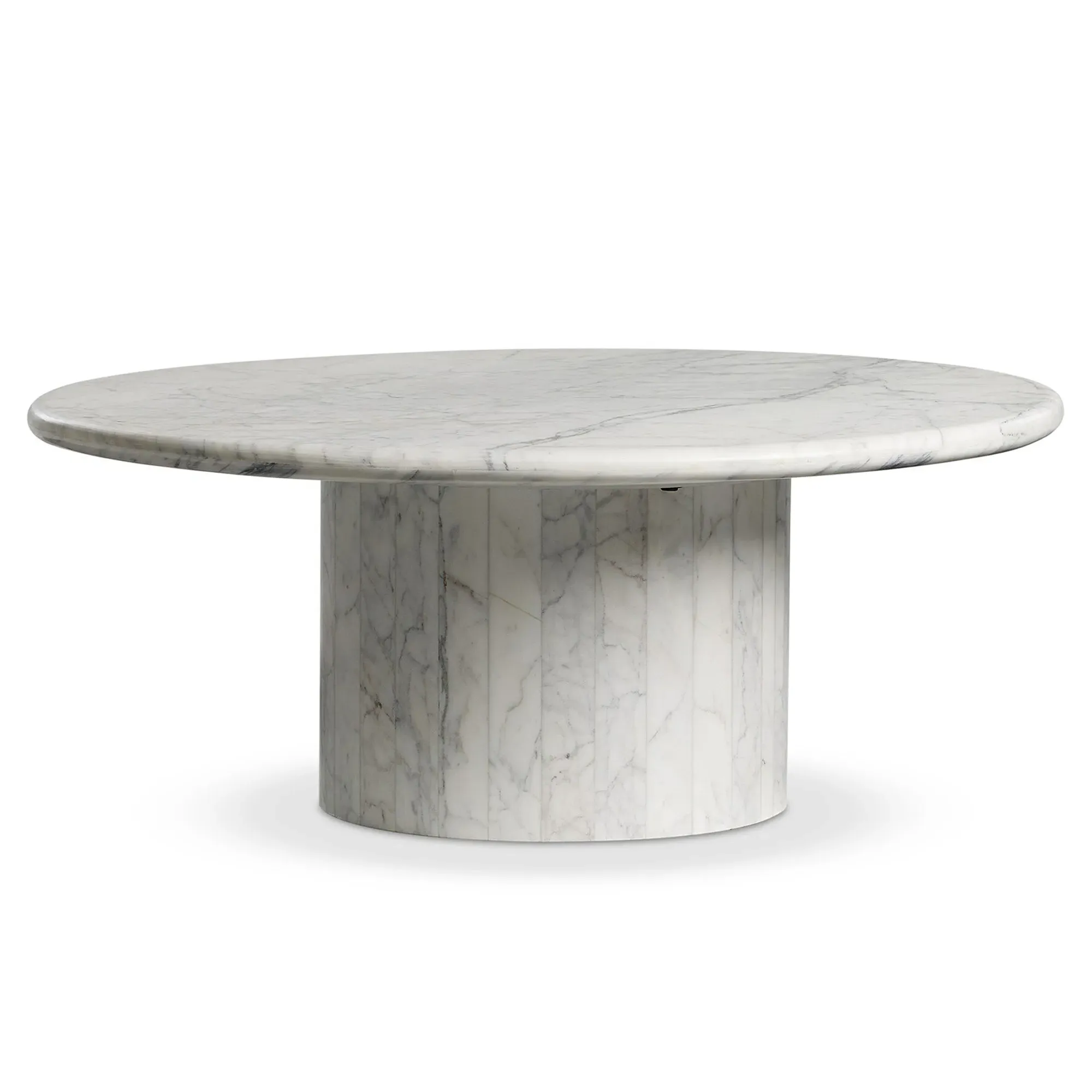 Ryker Oval Coffee Table - White, Marble