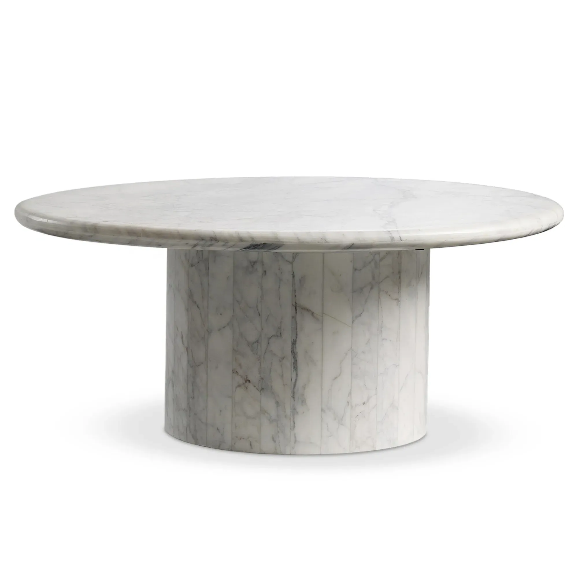 Ryker Oval Coffee Table - White, Marble