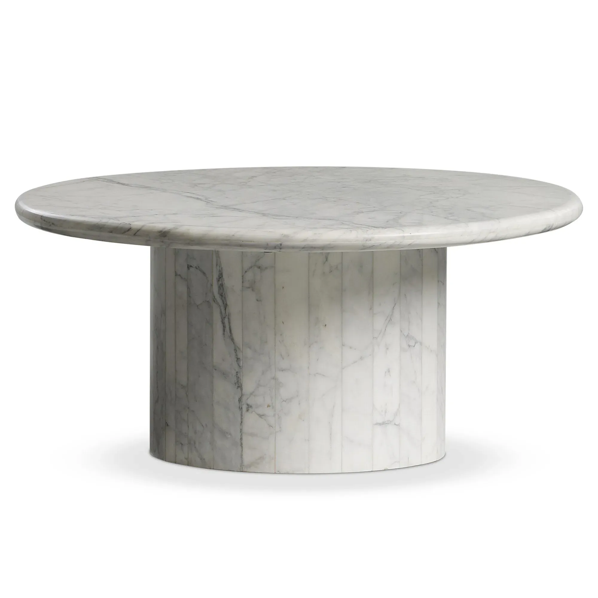 Ryker Oval Coffee Table - White, Marble