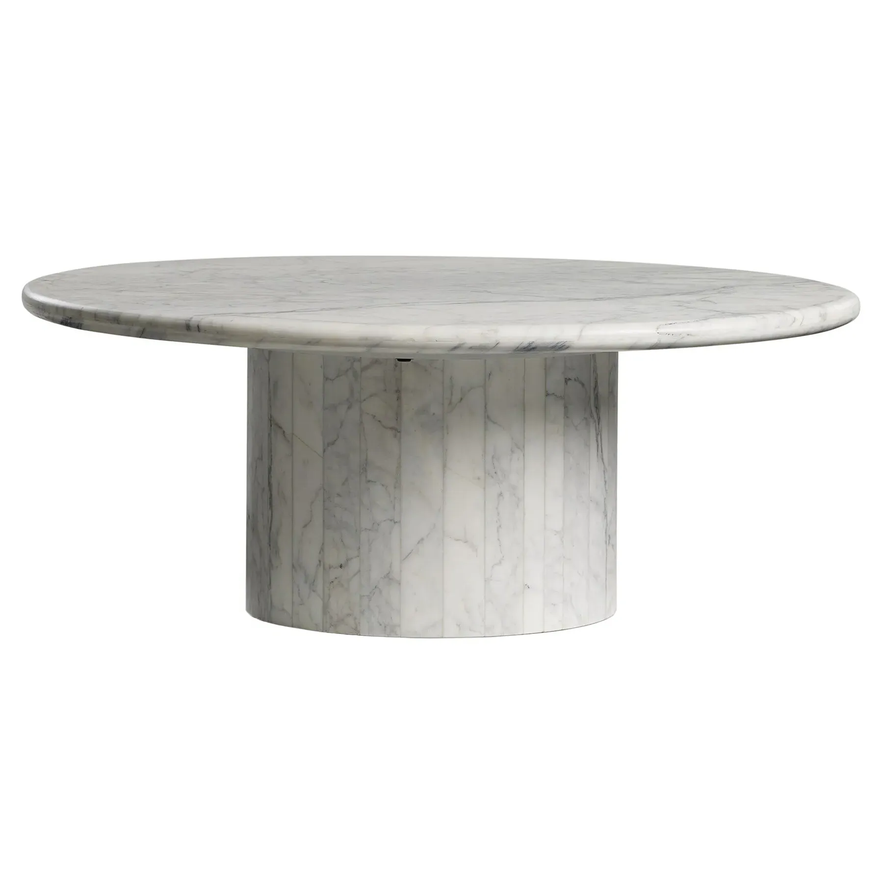 Ryker Oval Coffee Table - White, Marble