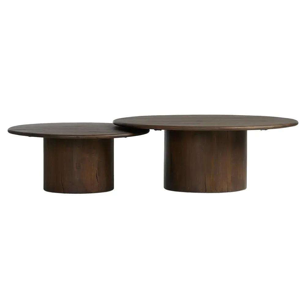 Ryker Oval Nesting Tables - Brown, Reclaimed Wood image