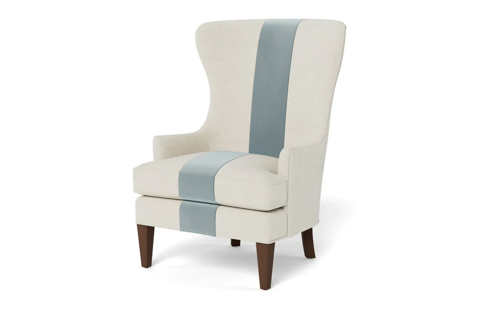 Rylie Wing Chair - Saltwater Blue, Performance Velvet