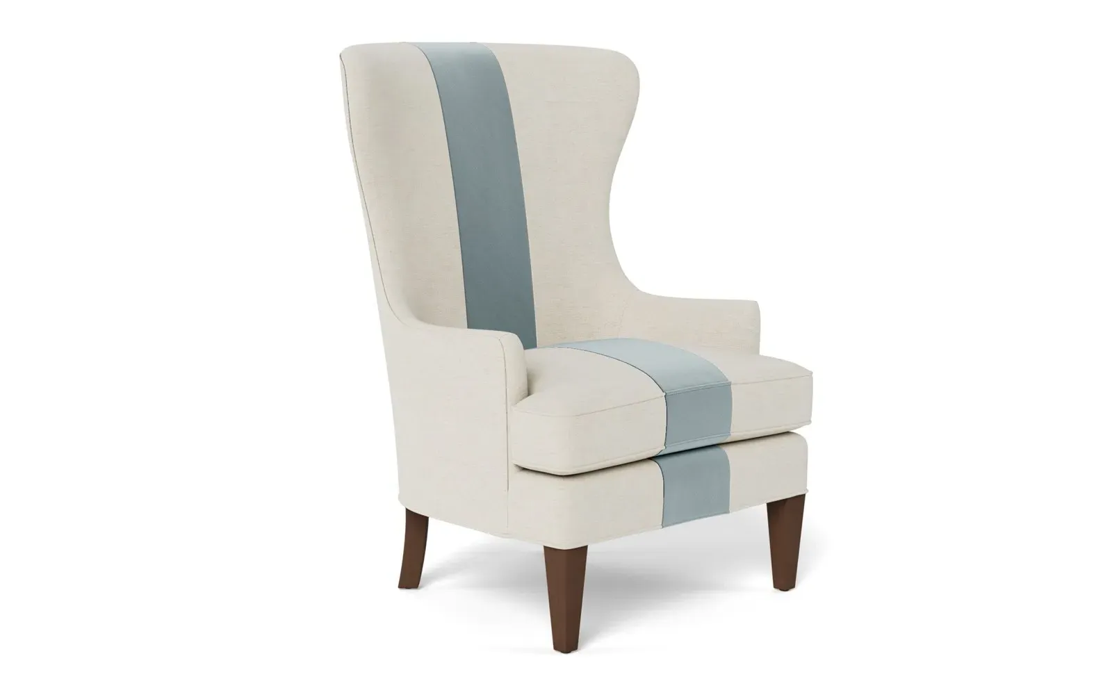 Rylie Wing Chair - Saltwater Blue, Performance Velvet