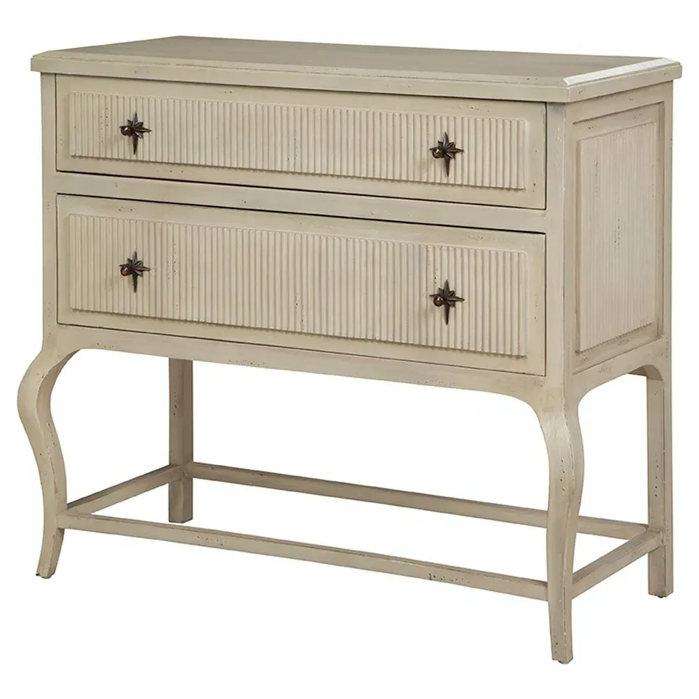 Sabby 2 Drawer Bachelor Chest - Cream, Mahogany