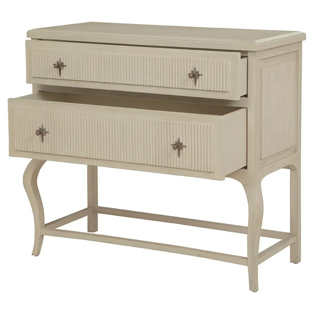 Sabby 2 Drawer Bachelor Chest - Cream, Mahogany