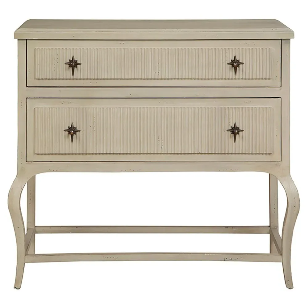 Sabby 2 Drawer Bachelor Chest - Cream, Mahogany