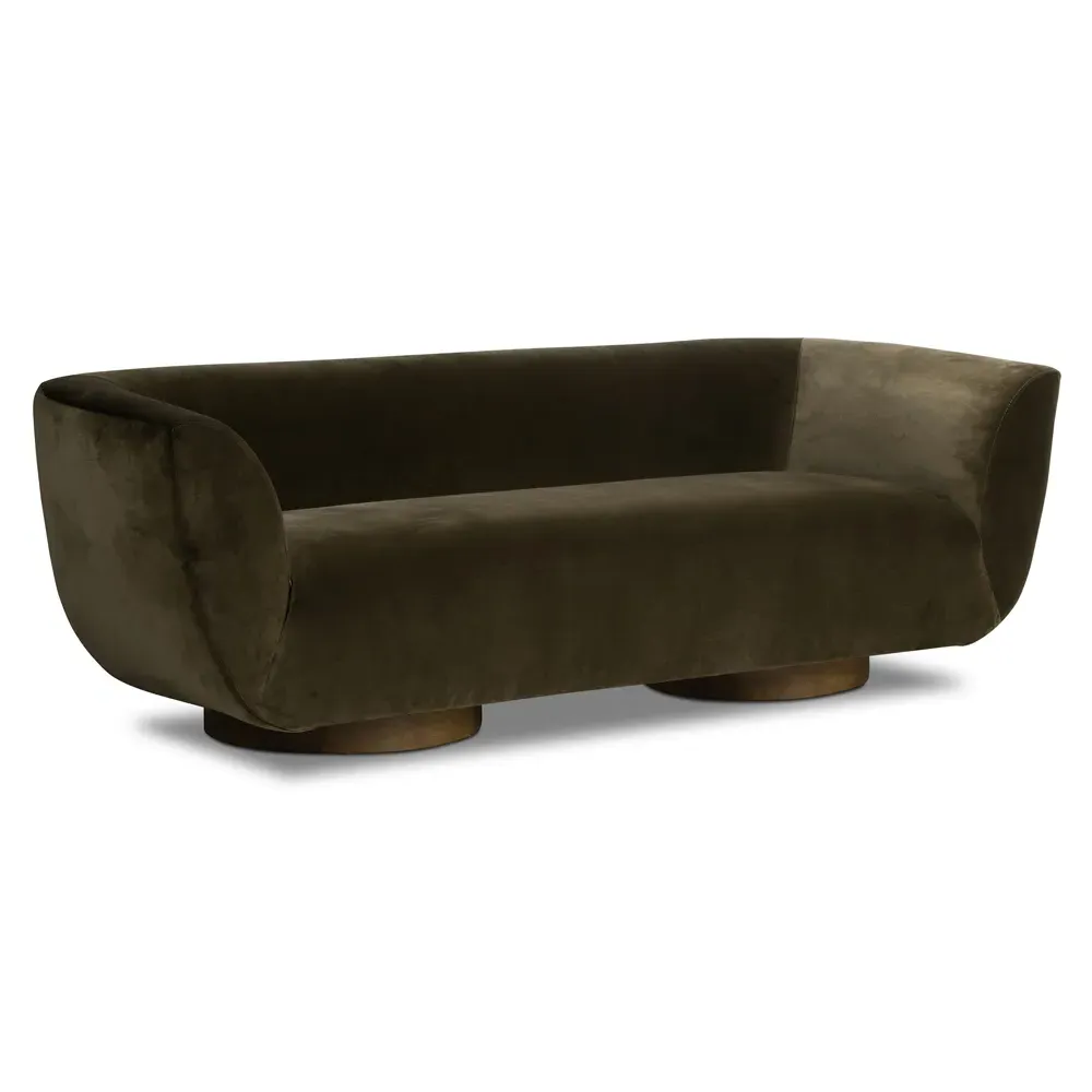 Sabina Tight Back Sofa - Olive Green, Parawood