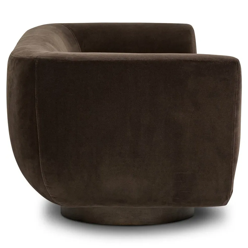 Sabine 3-Seater Sofa - Brown, Velvet