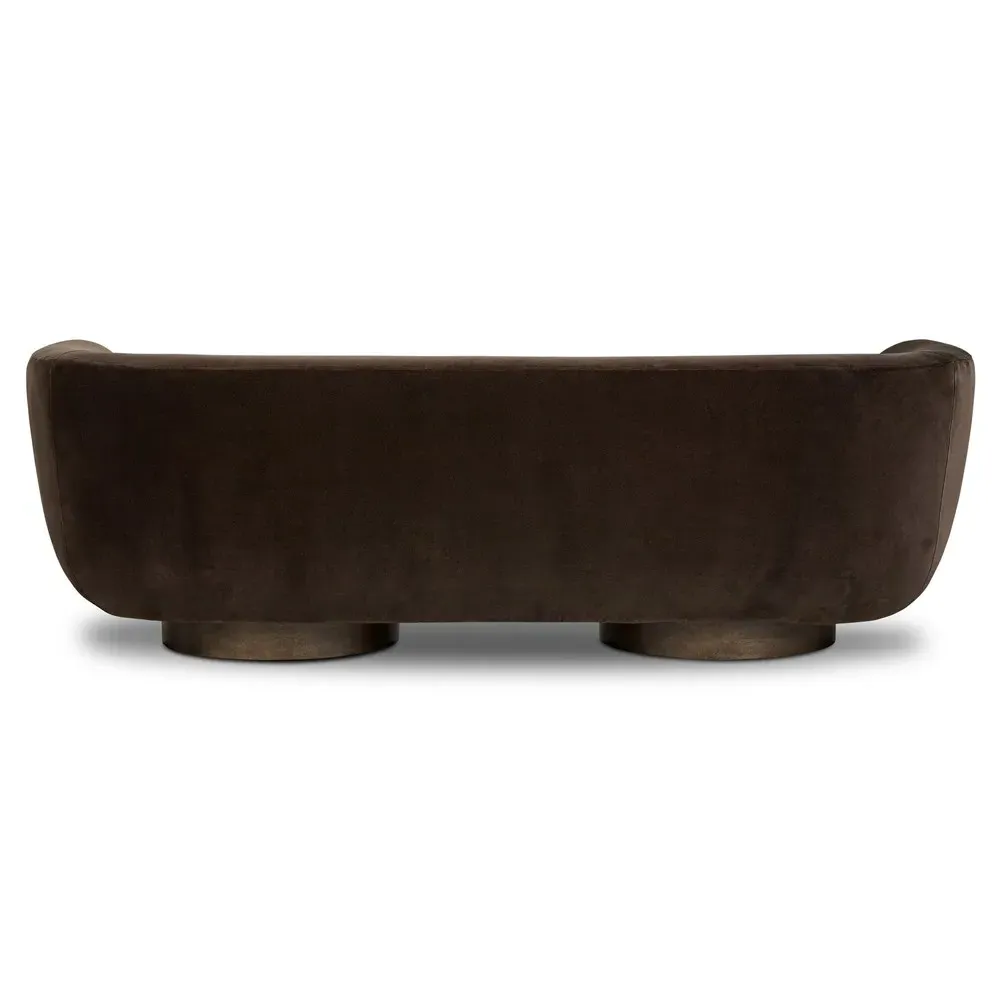 Sabine 3-Seater Sofa - Brown, Velvet