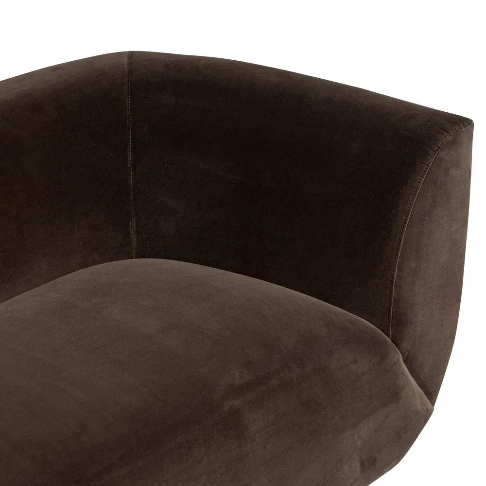 Sabine 3-Seater Sofa - Brown, Velvet