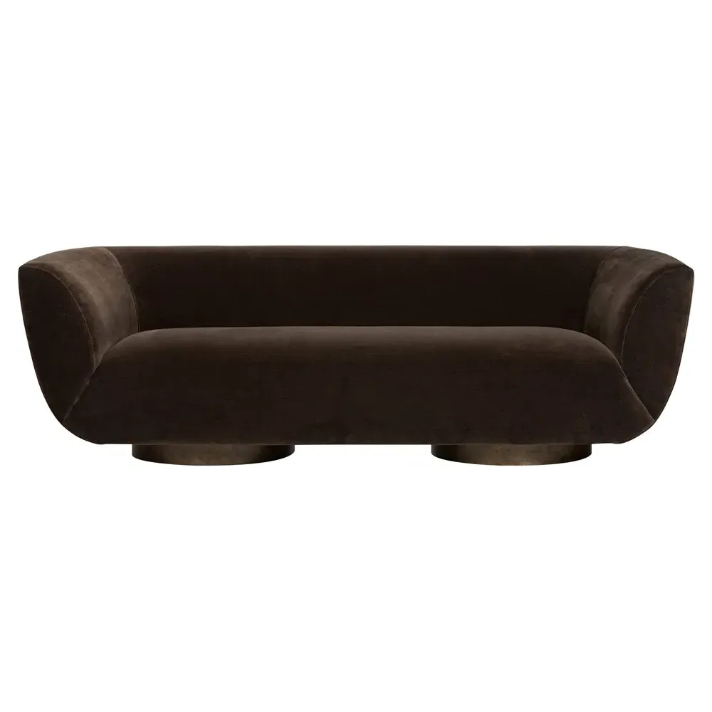 Sabine 3-Seater Sofa - Brown, Velvet image