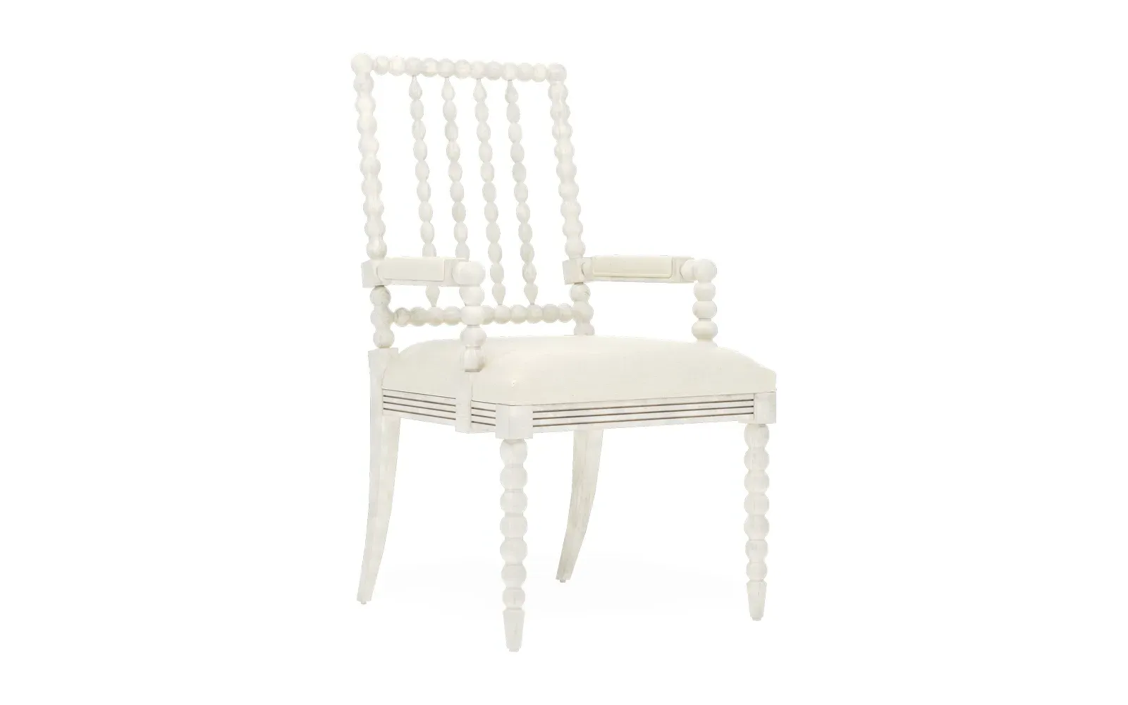 Sabinna Dining Arm Chair - Heathered Ivory, Hardwood