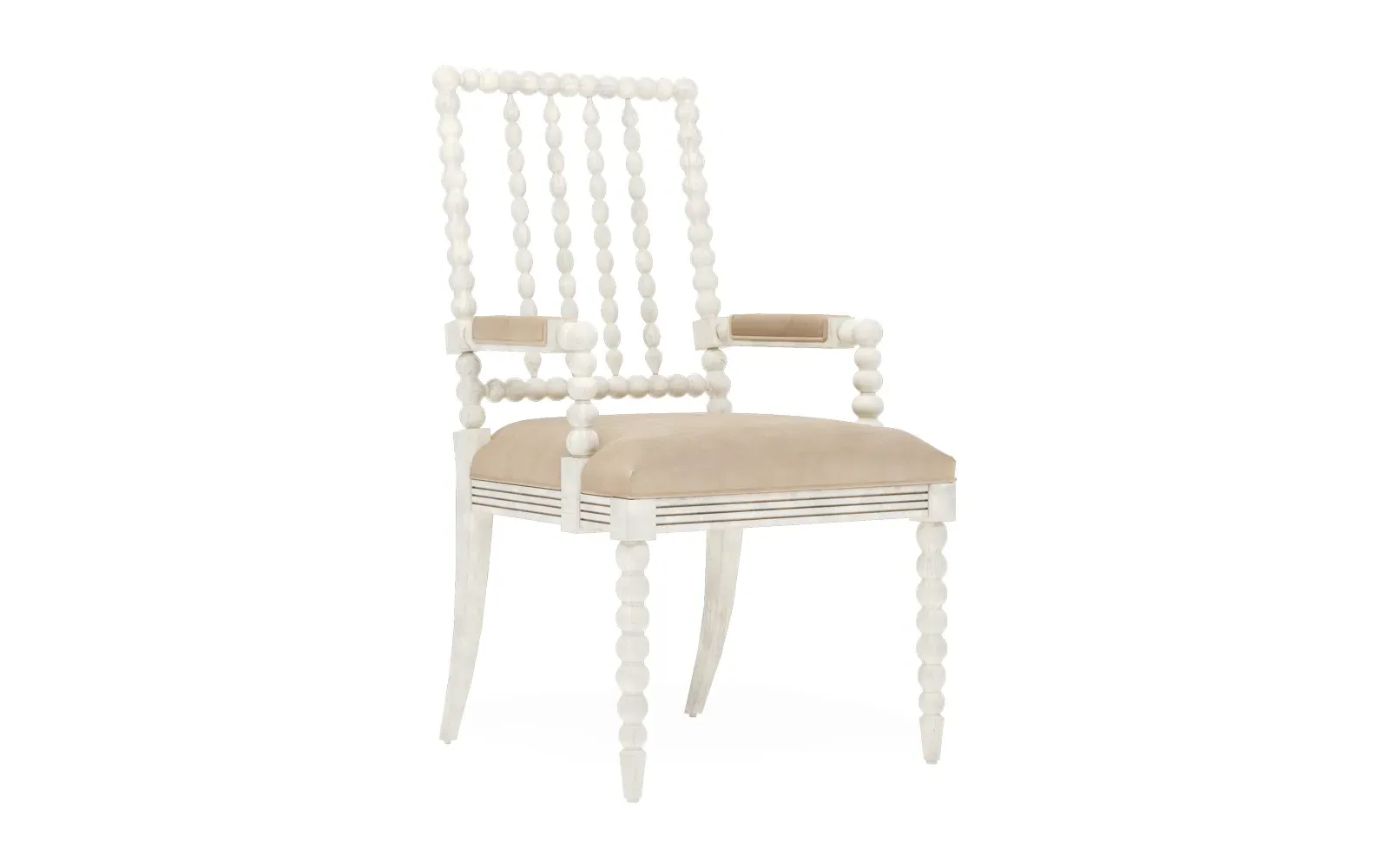 Sabinna Dining Arm Chair - Latte Leather, Hardwood