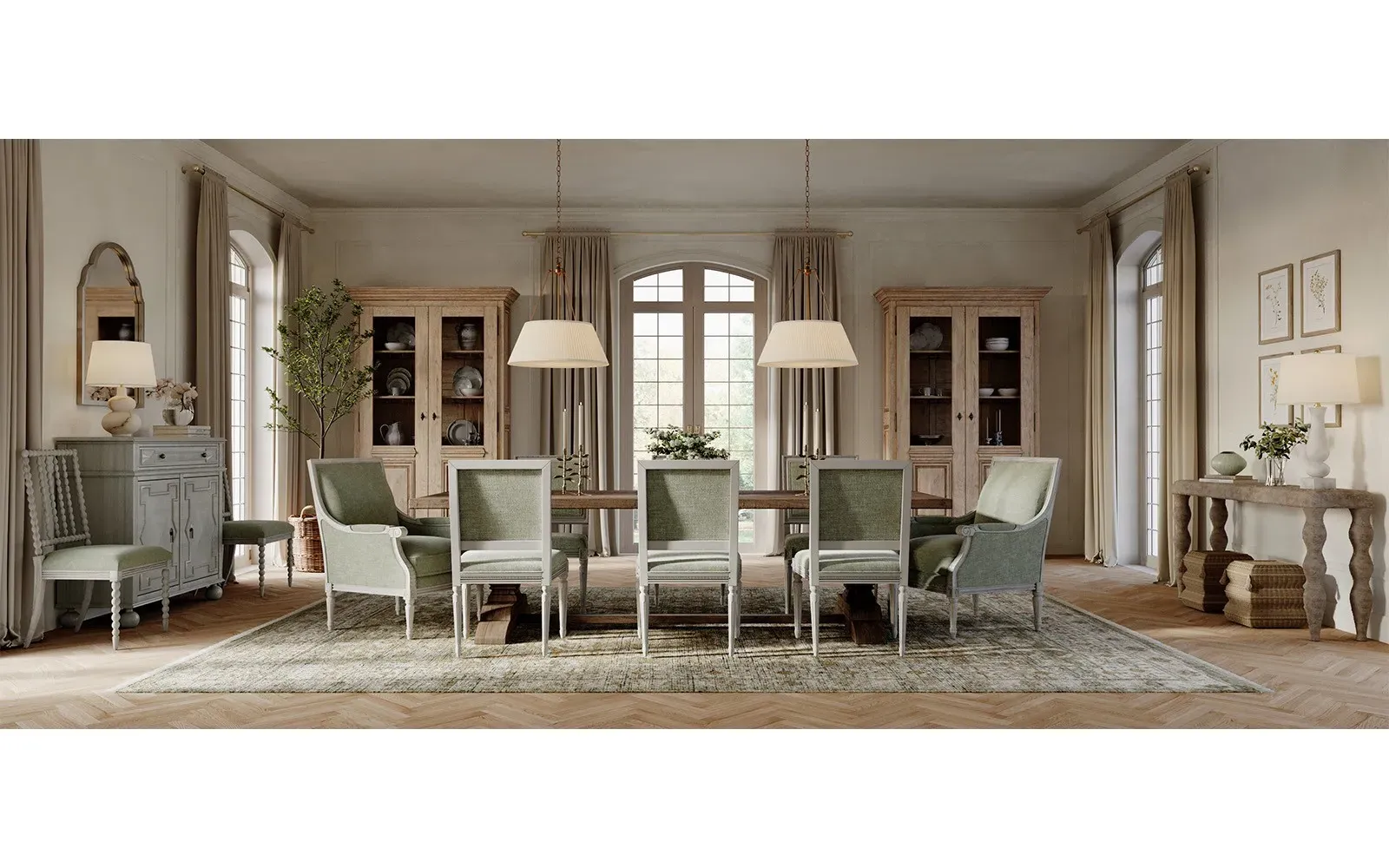 Sabinna Dining Side Chair - Sage, Velvet