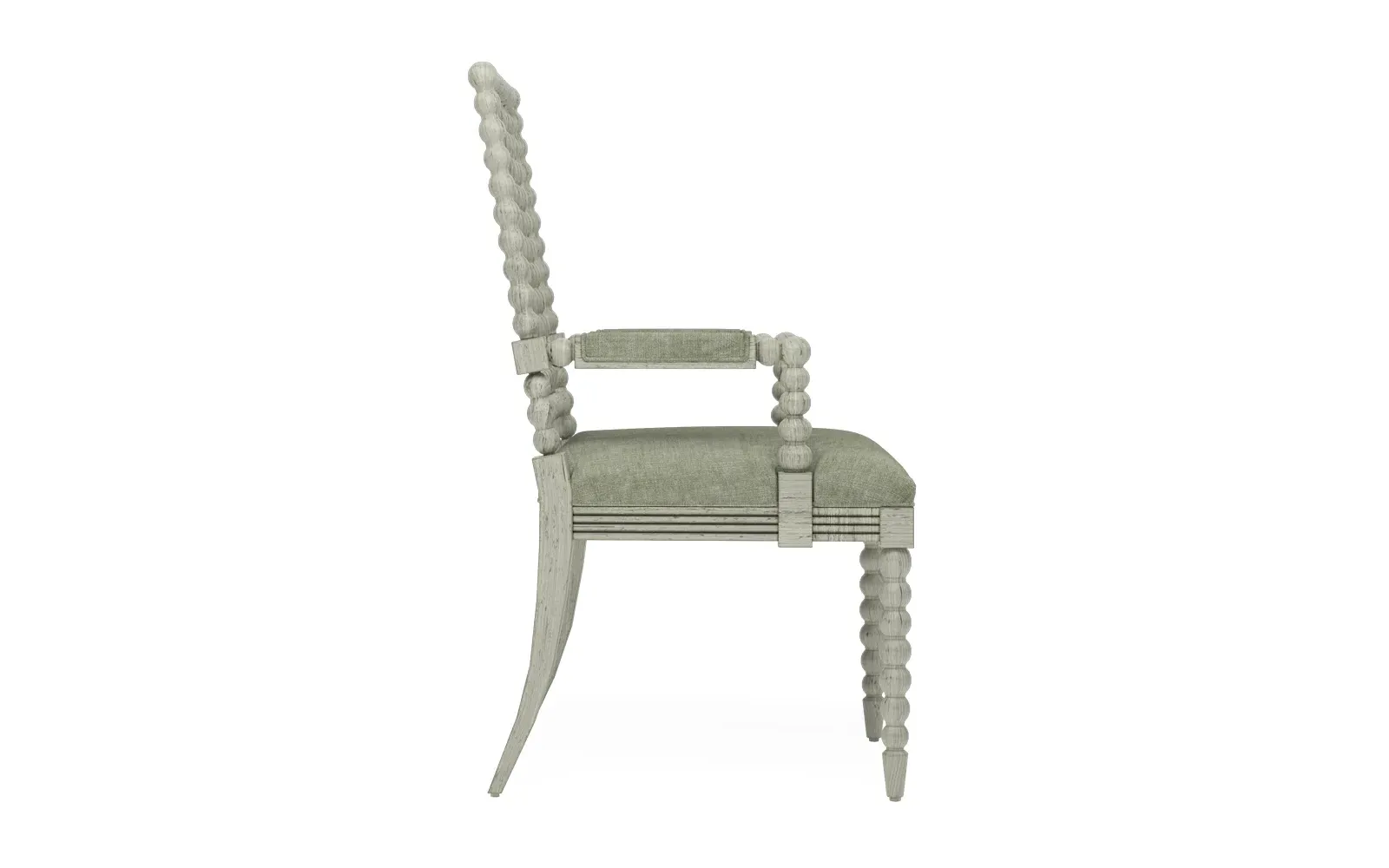 Sabinna Provence Sage Dining Arm Chair - Willow Green, Velvet
