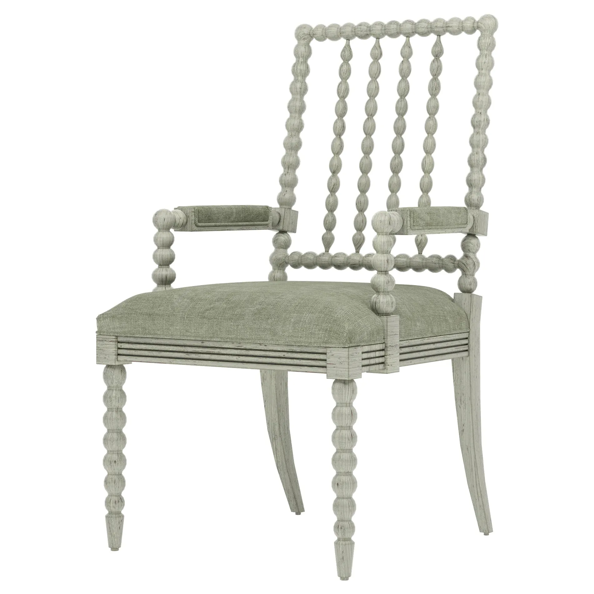 Sabinna Provence Sage Dining Arm Chair - Willow Green, Velvet image