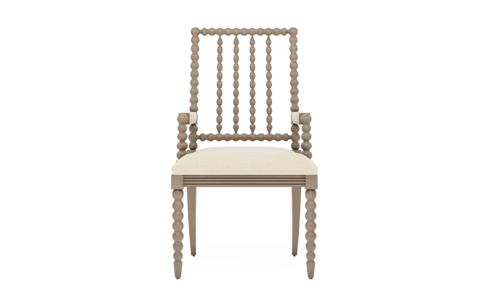 Sabinna Textured Weave Dining Arm Chair - Bisque, Hardwood