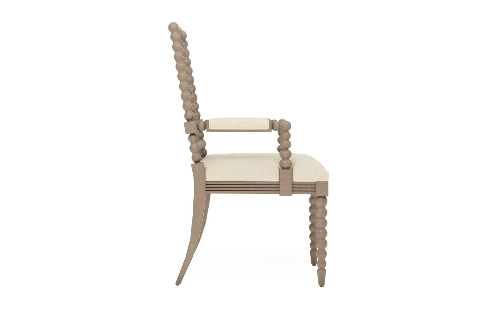 Sabinna Textured Weave Dining Arm Chair - Bisque, Hardwood
