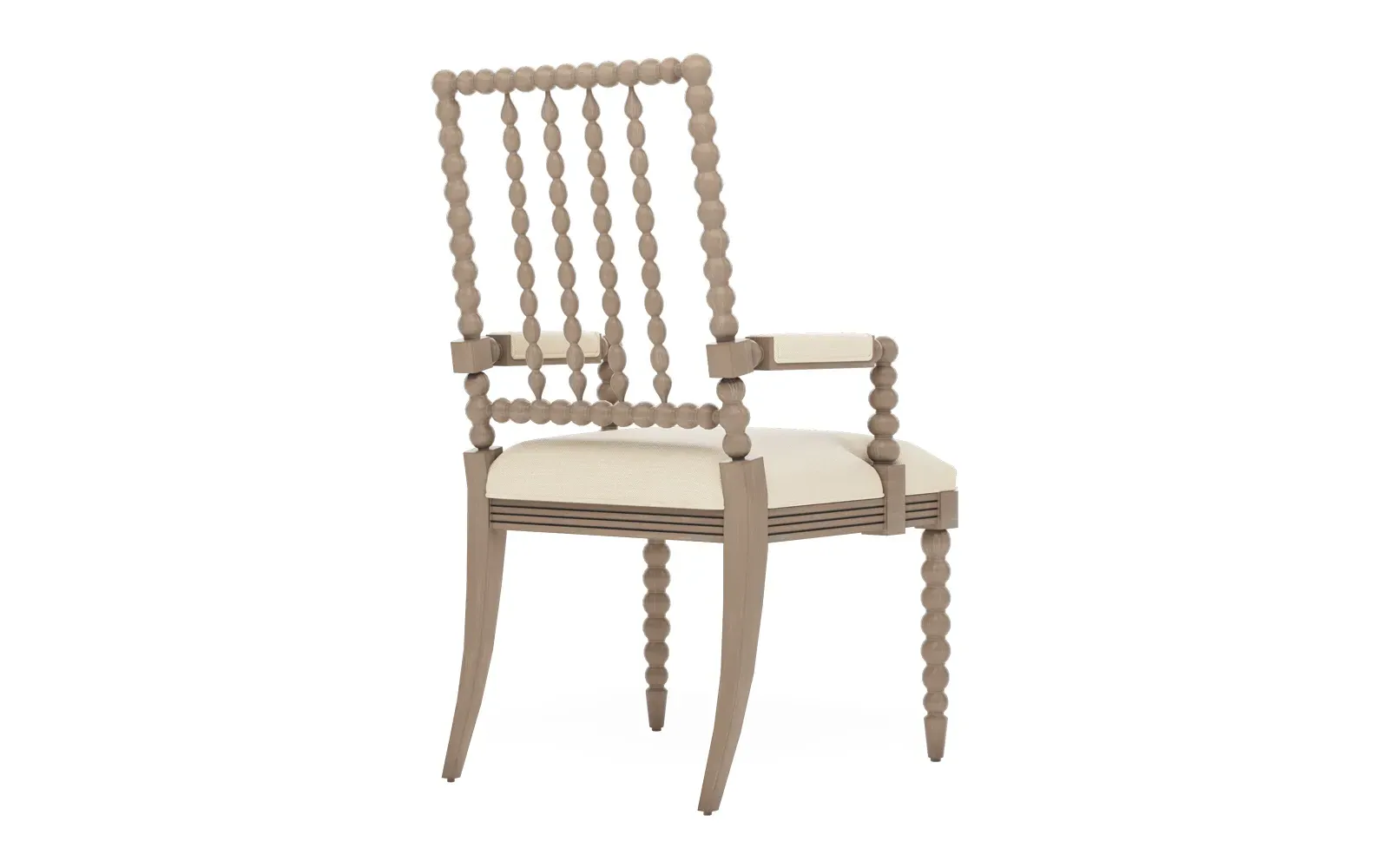 Sabinna Textured Weave Dining Arm Chair - Bisque, Hardwood