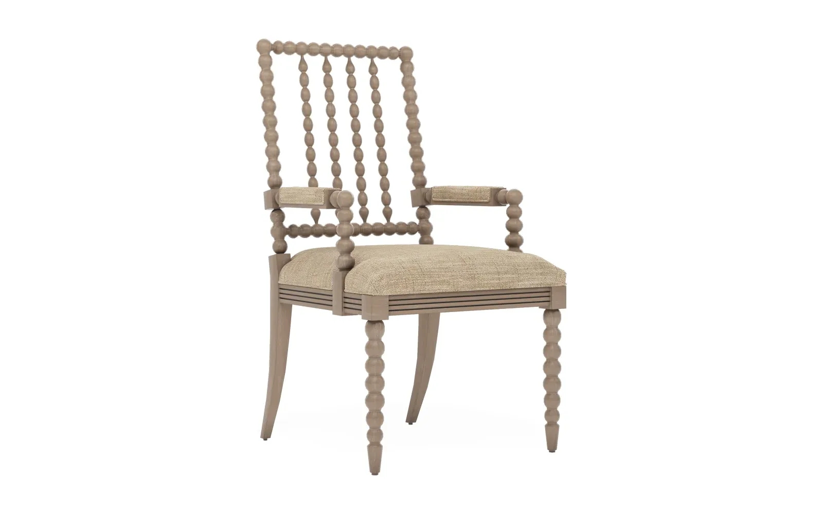 Sabinna Textured Weave Dining Arm Chair - Mocha, Hardwood