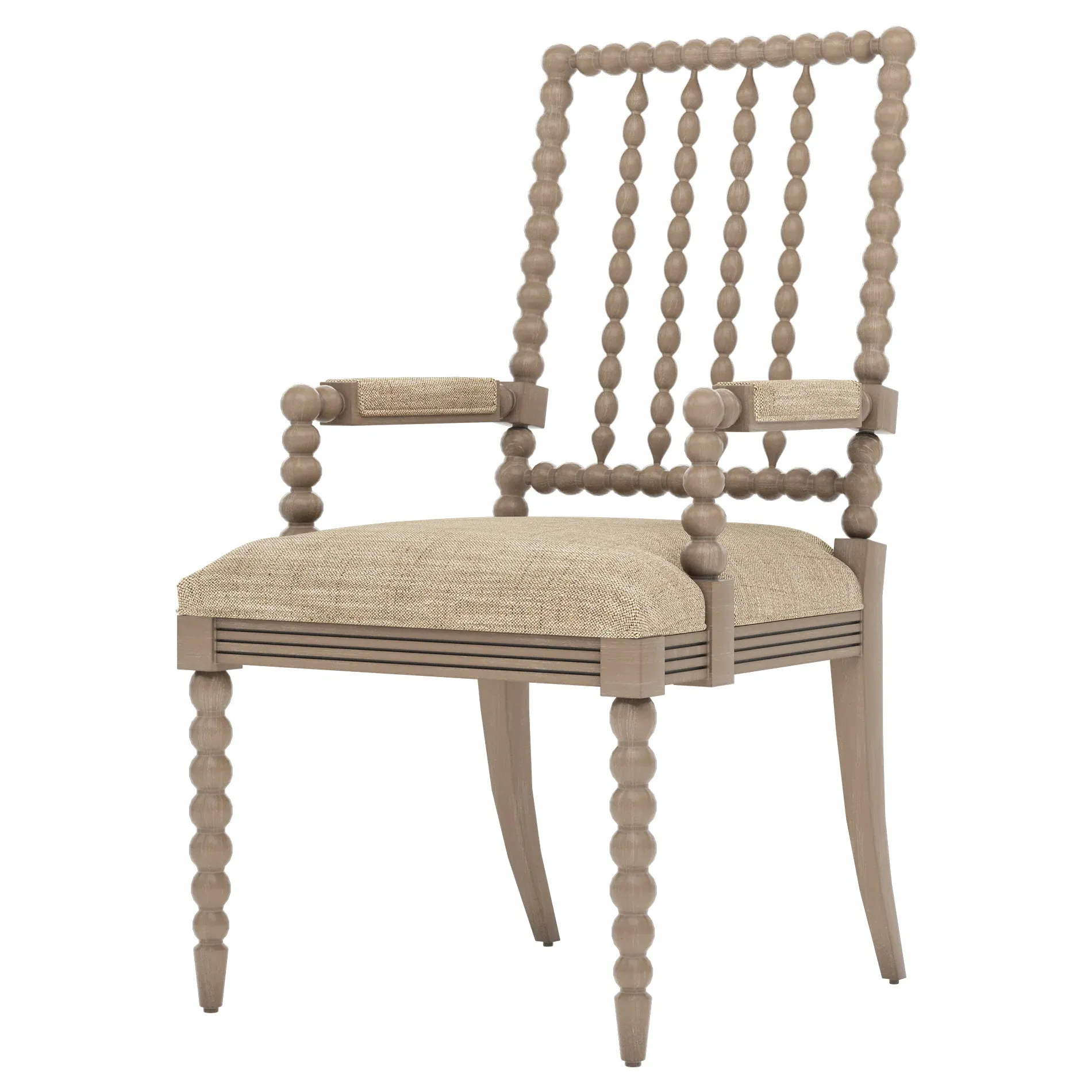 Sabinna Textured Weave Dining Arm Chair - Mocha, Hardwood