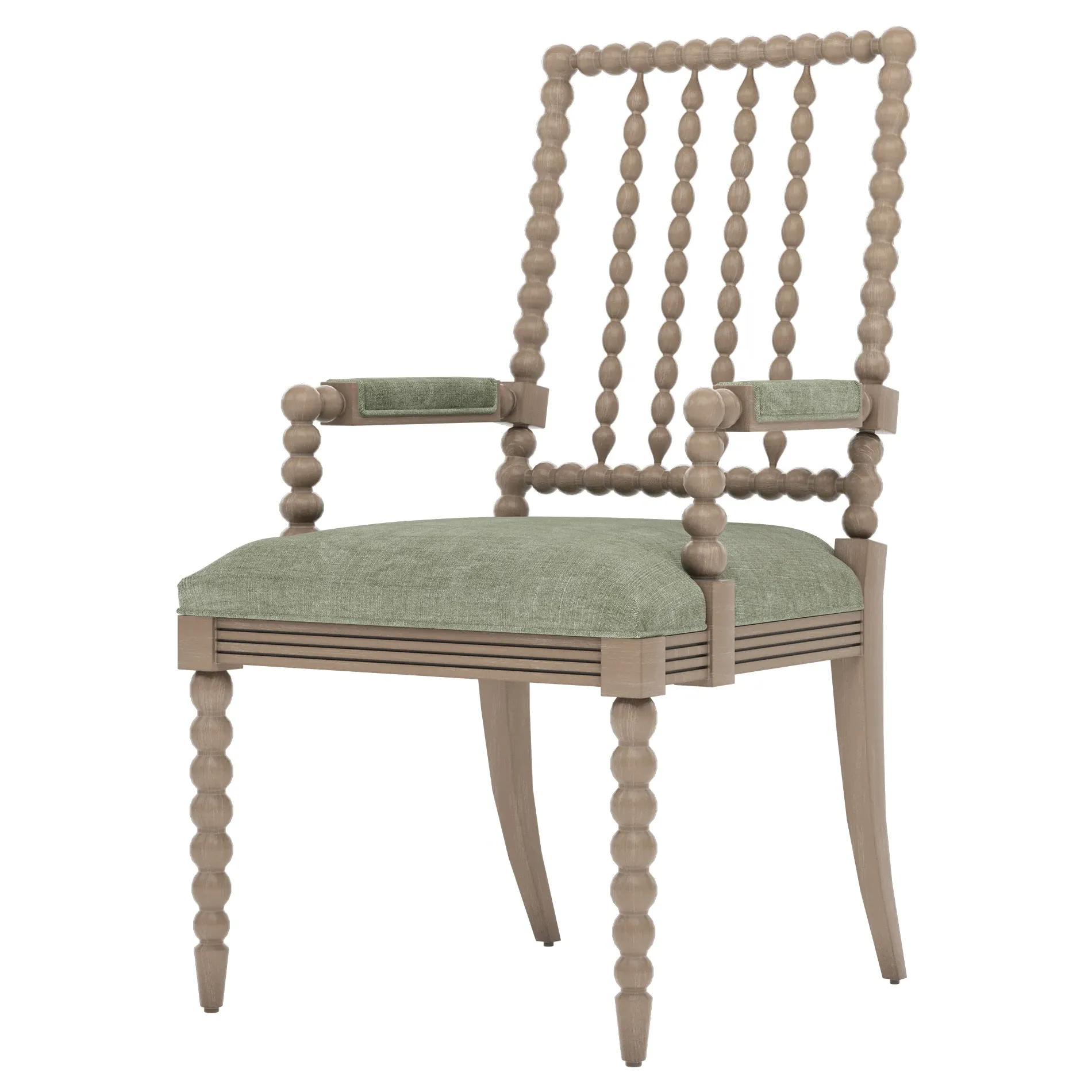 Sabinna Velvet Dining Arm Chair - Willow Green, Hardwood image