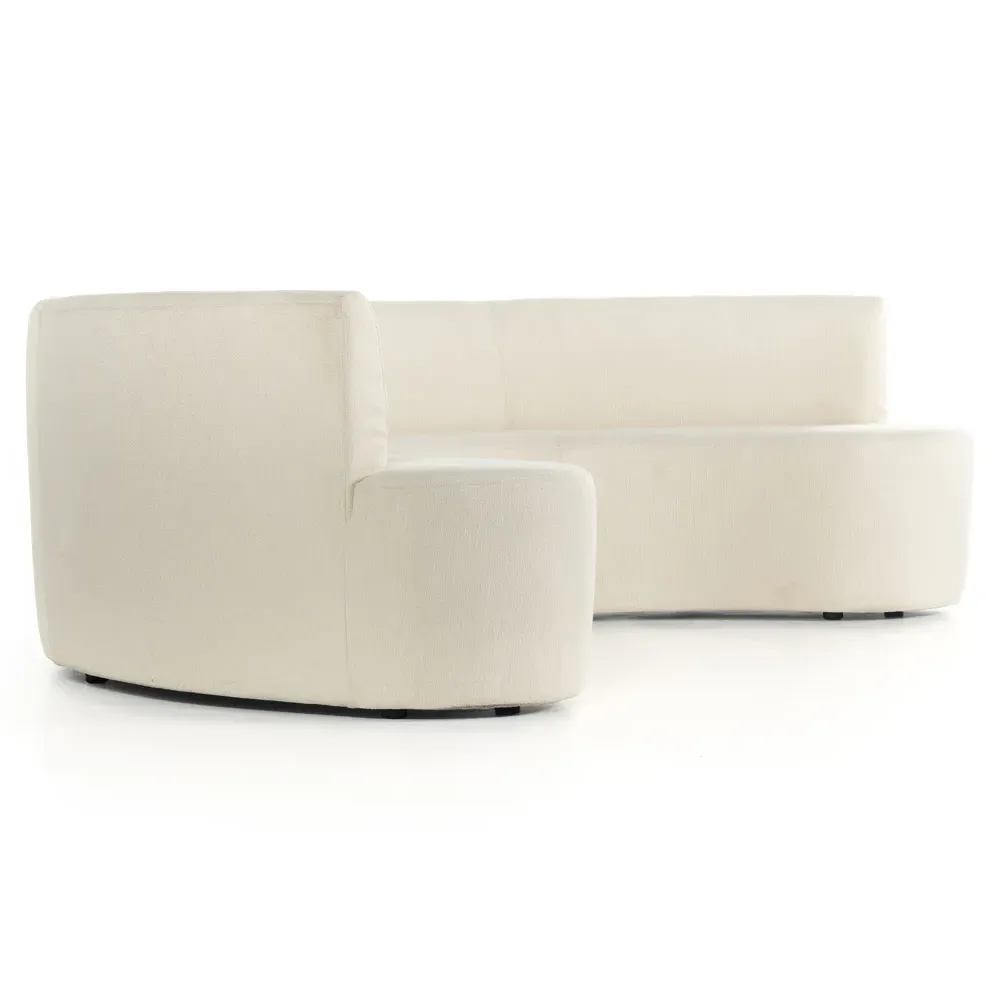 Sabrea Curved Dining Banquette - White